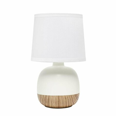 LIGHTING BUSINESS Petite Mid Century Table Lamp, Light Wood and White LI2751835